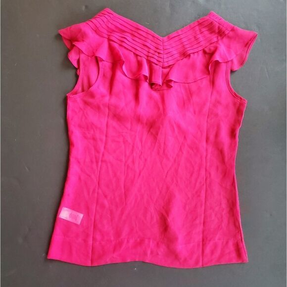 Banana Republic Red Chiffon Style Blouse - Picture 6 of 8